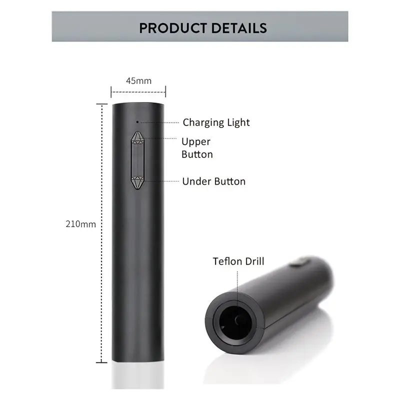A01V-Essential Bar Tool- Electric Wine Opener Pro, USB Fast Charging, 3 Seconds Automatic Corkscrew, LED Power Display For Kitch