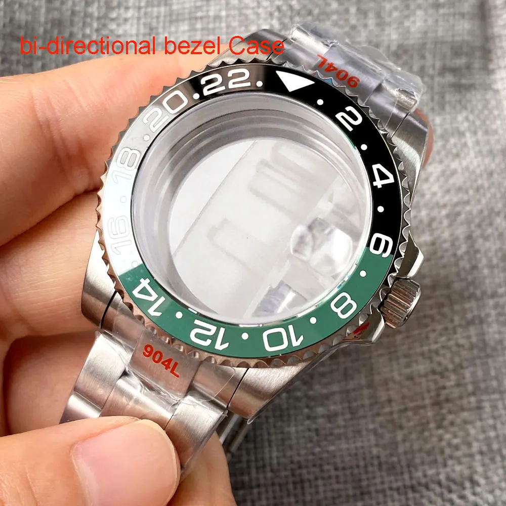 40mm Bi-directional SUB Watch Case 200m Waterproof Swim for NH34 NH35 NH36 NH39 NH70 NH72 ETA2824 PT 90click Bezel 904L Bracelet