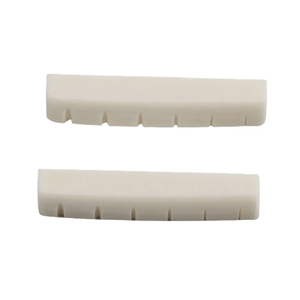 2 Sets 4 Pcs 6 String Acoustic Guitar Bone Bridge Saddle 72mm And Nut 43mm Cow Bone Nut Top Folk Pillow Folk Bottom Pillow