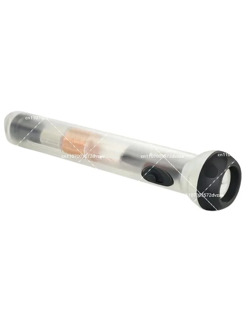 Swing power generation! Black technology hand-cranked shaking charging flare flashlight transparent emergency fluorescent