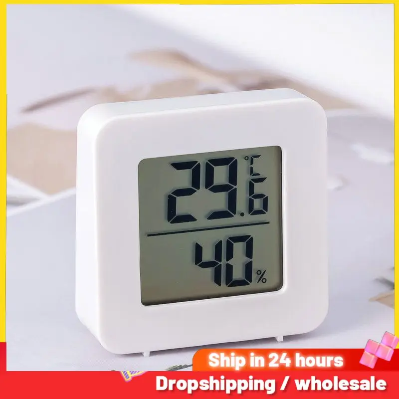 White Humidity Meter Sensor Gauge Living Room LCD Digital Thermometer Hygrometer Indoor Electronic Temperature Weather Station