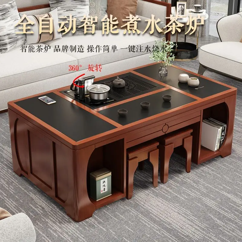 Fully automatic, solid wood, smart, lifting, household, coffee table, simple