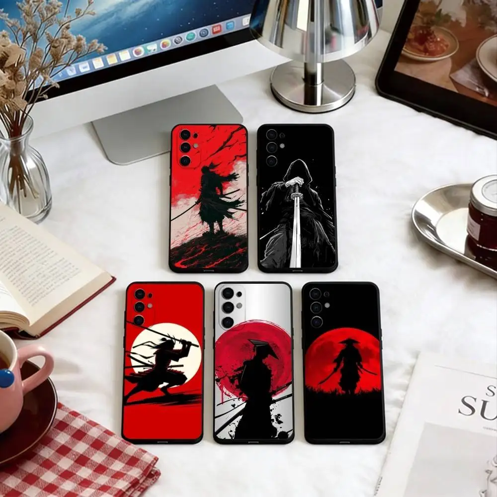 Japanese Bushido Samurai  Phone Case Black Silicone Soft For Samsung S25,S24,S21,S22,S23,S30,Ultra,S20,Plus,Fe,Lite