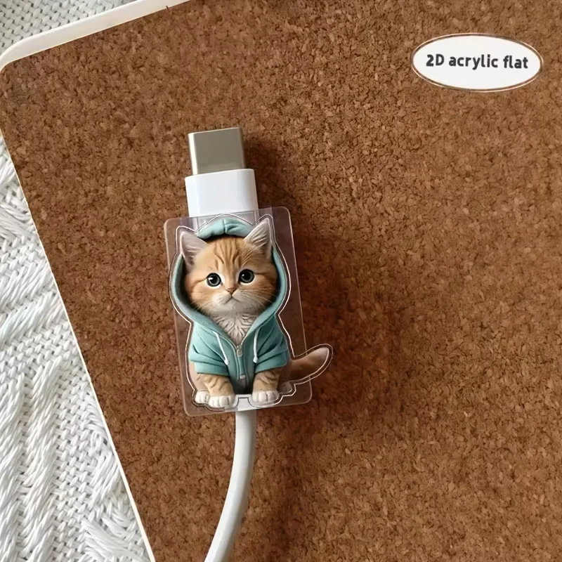 Cat‑Shaped Anti Break Cord Saver Data Cable Protectors Phone Earphone Charger Accessory Suitable for Type C Charging Interface