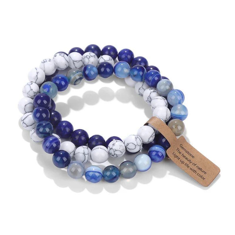 Natuursteen Kristal Kralen Halfedelstenen Damesarmband Amethist Meerlaagse Combinatiearmbanden