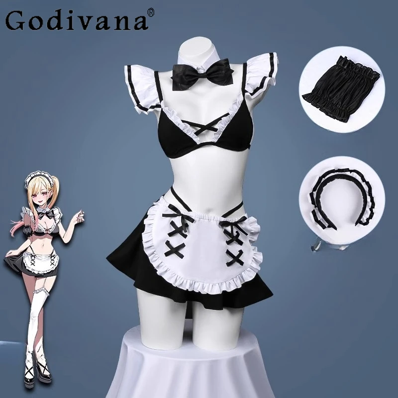 

Maid Cosplay Anime Skirt Suits Darling Costume Kitagawa Marin Sexy Bra Skirts Suit for Women Sexy Party Outfit Female