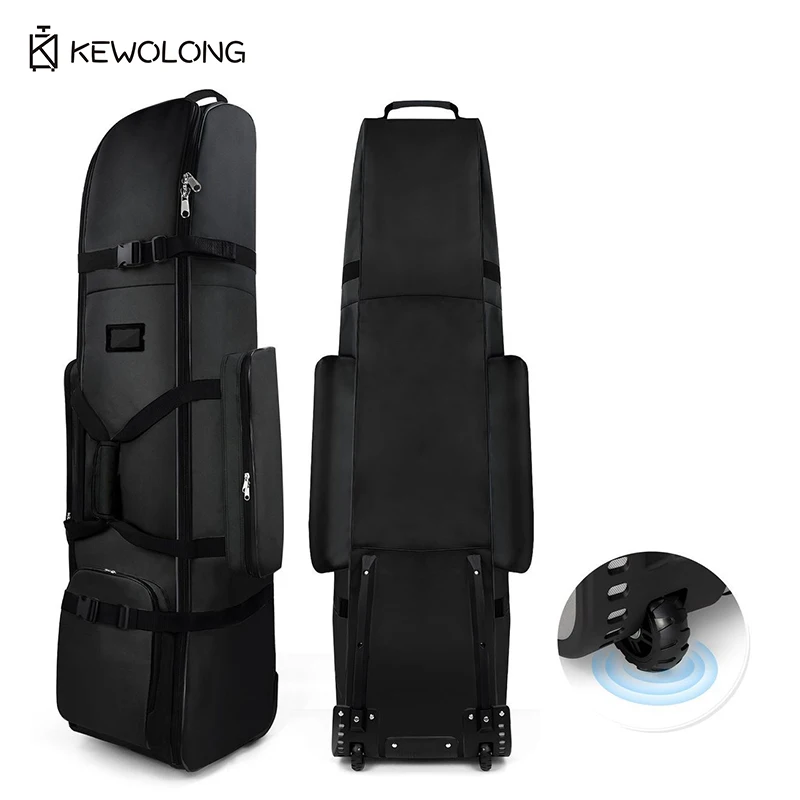 New Golf Travel Bag with Oversized Tank Wheels, Foldable & Padded Airline Flight Cover, 1680D Oxford Club Case for Air Travel view 2