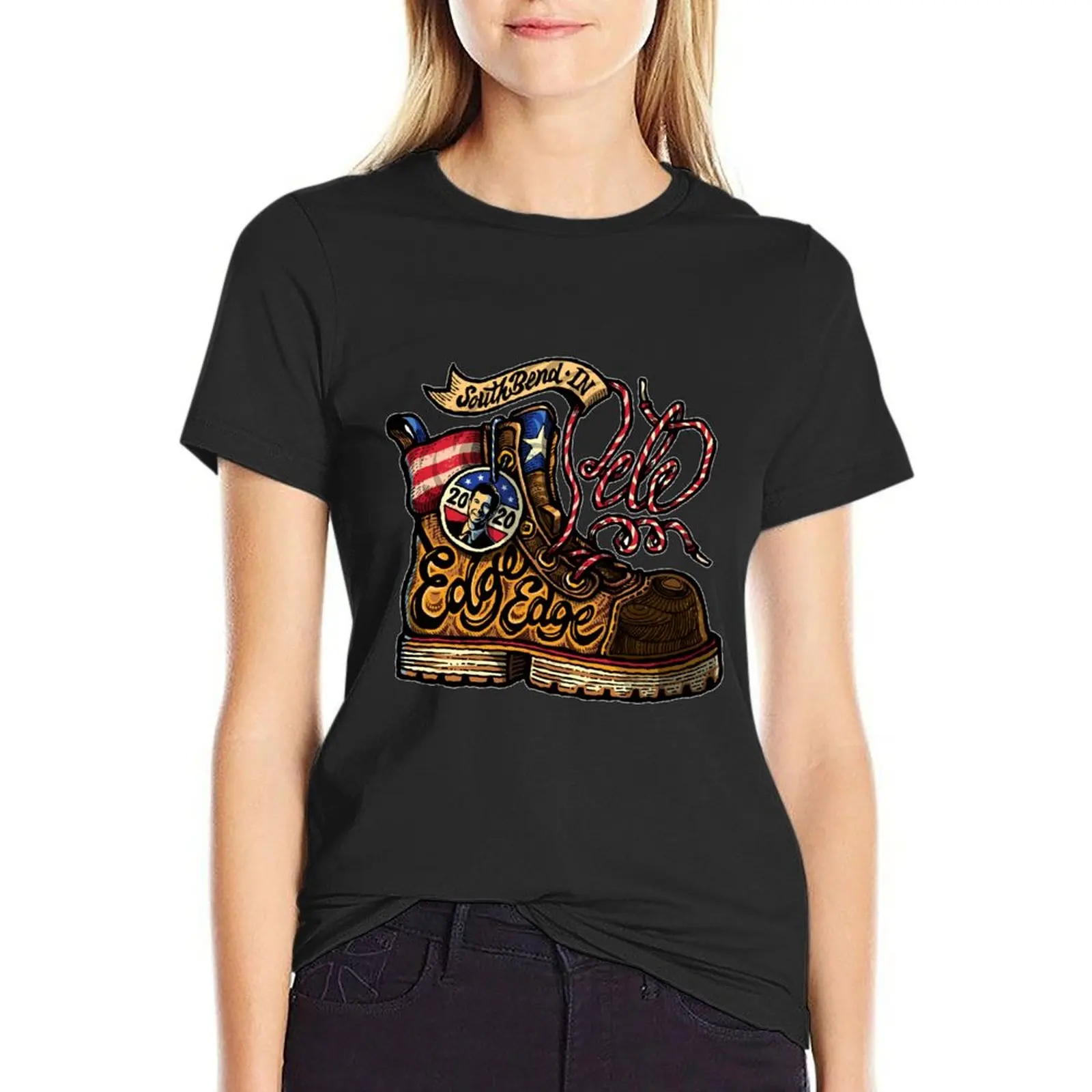 

Pete 2020 Boot Edge Edge | Leather Boot | American Flag | Veteran Day T-Shirt tees Female clothing Woman clothes