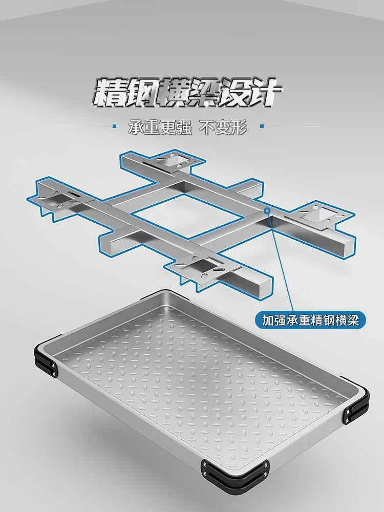 Steel Plate Trolley, Pulling Goods, Trolley Carrier, Household Flatbed, Portable Trailer, Folding Small Pull Truck New