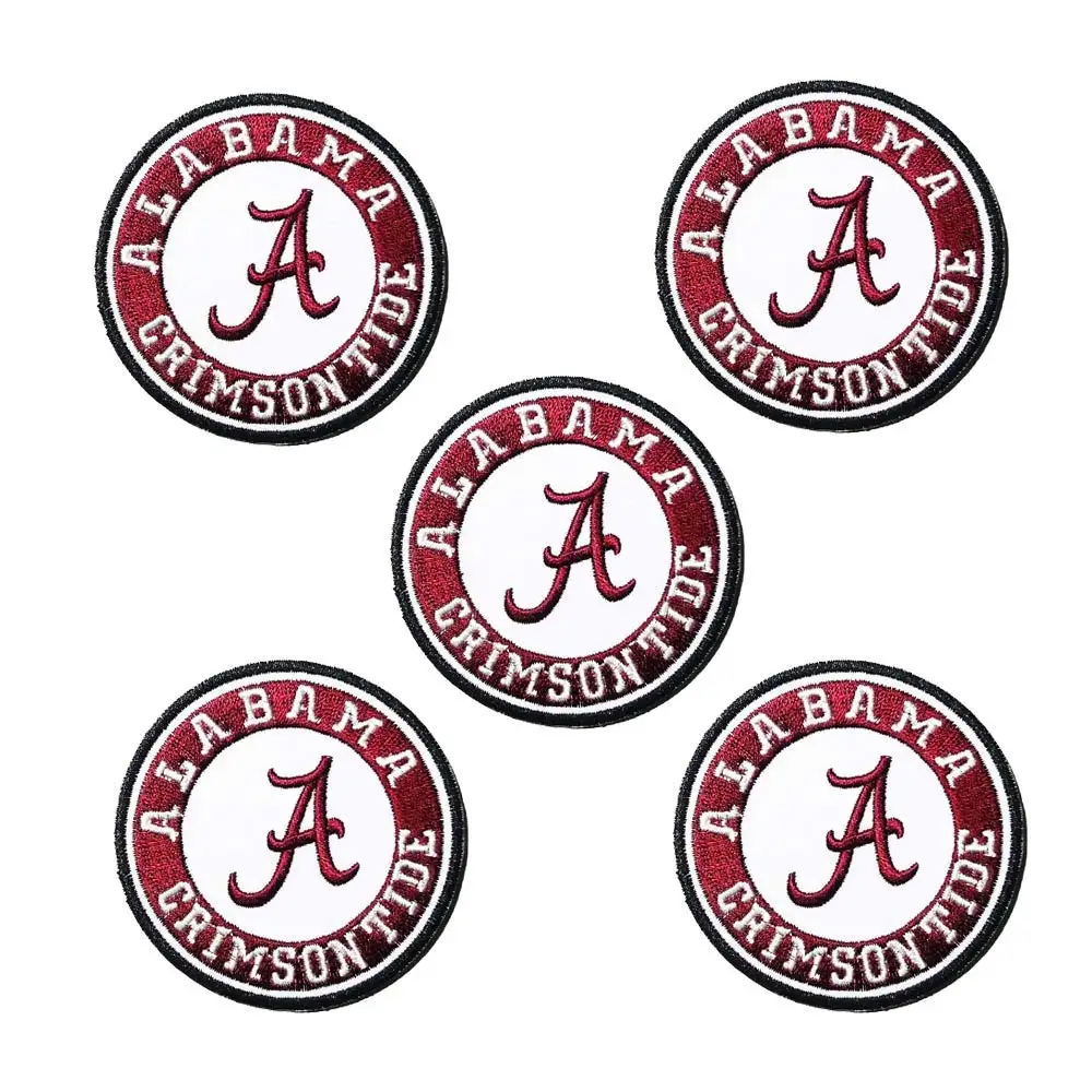 

5 шт. нашивок для пришивания или термоклеевания с вышивкой Alabama Crimson Tide для джинсов, курток, одежды, сумок, обуви, кепок