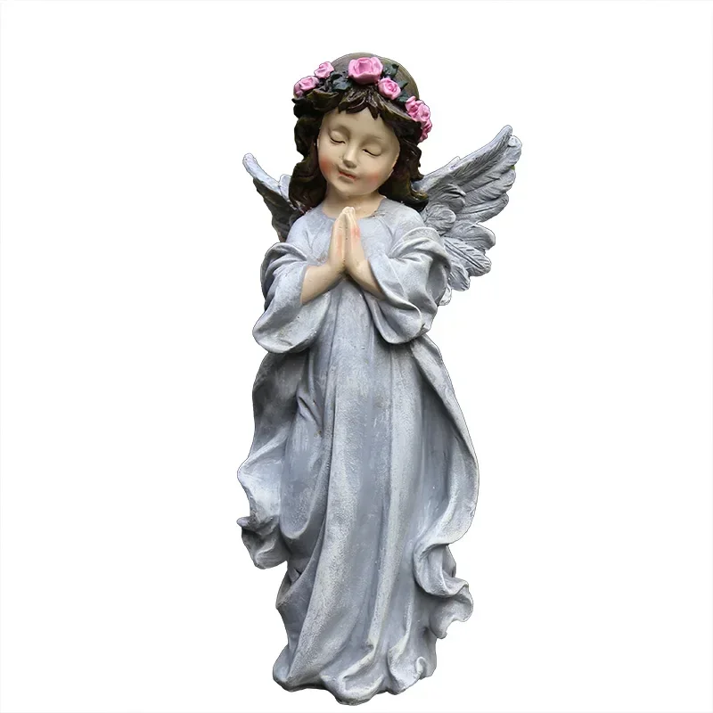 Courtyard Decoration Outdoor Garden American Country Small Courtyard Decoration Gardening Ornament Resin Angel Ornament