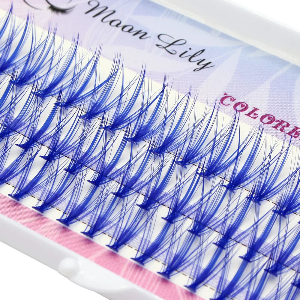 60pcs cluster professional makeup grafting false eyelashes for personal extension of colored eyelashes 3D effect