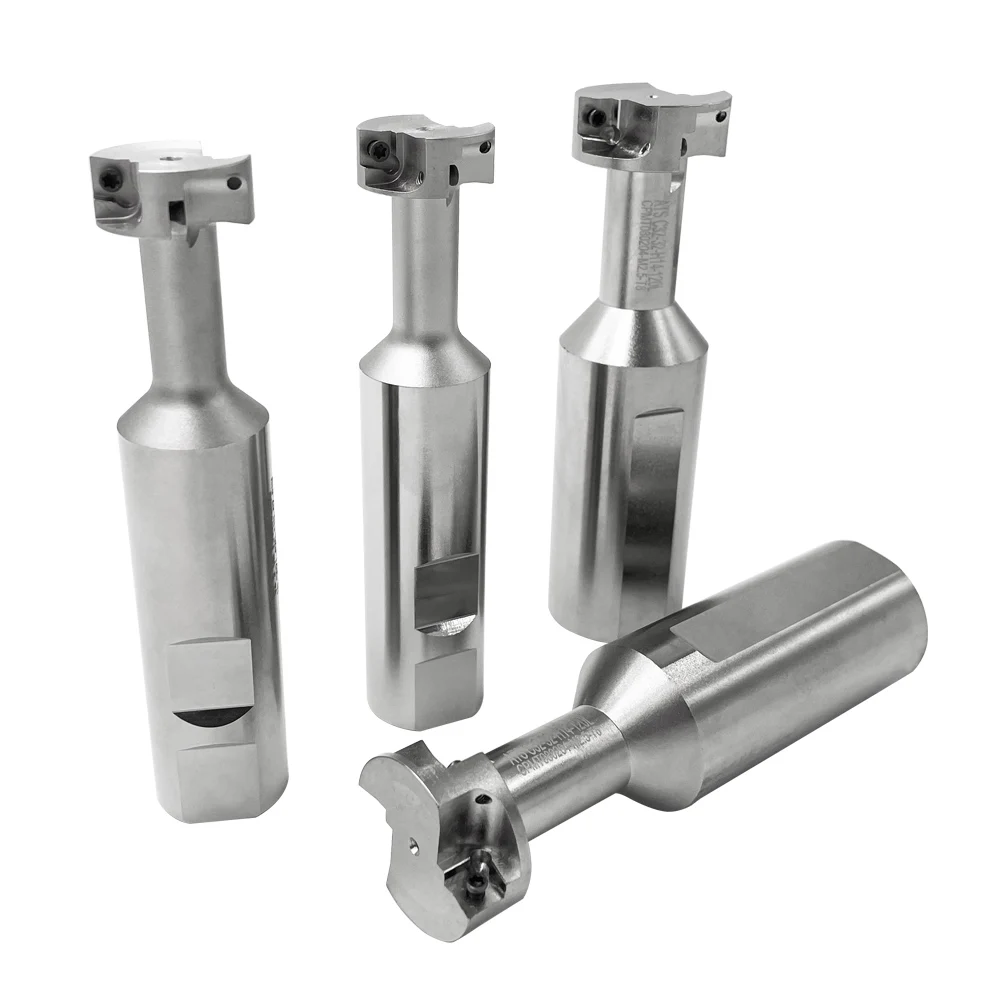 

Для вставок CPMT080204/CCMT09t304 Трехсторонняя концевая фреза с Т-образным пазом ATS и прямым хвостовиком, подходит