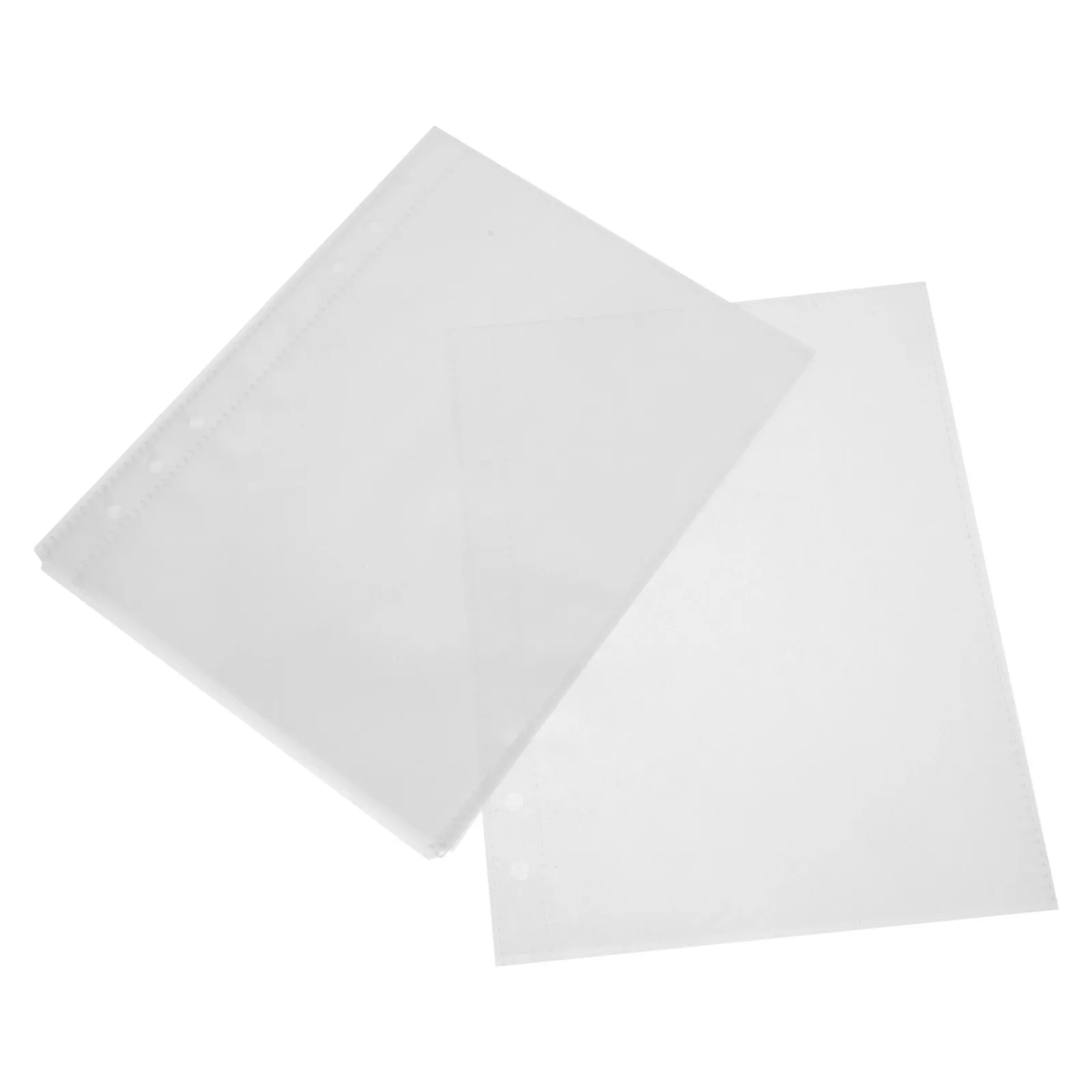

50Pcs A5 Binder Inserts Clear PP Photo Album Pages 6 Hole Plastic Sleeves Organizer for Home Office Classroom