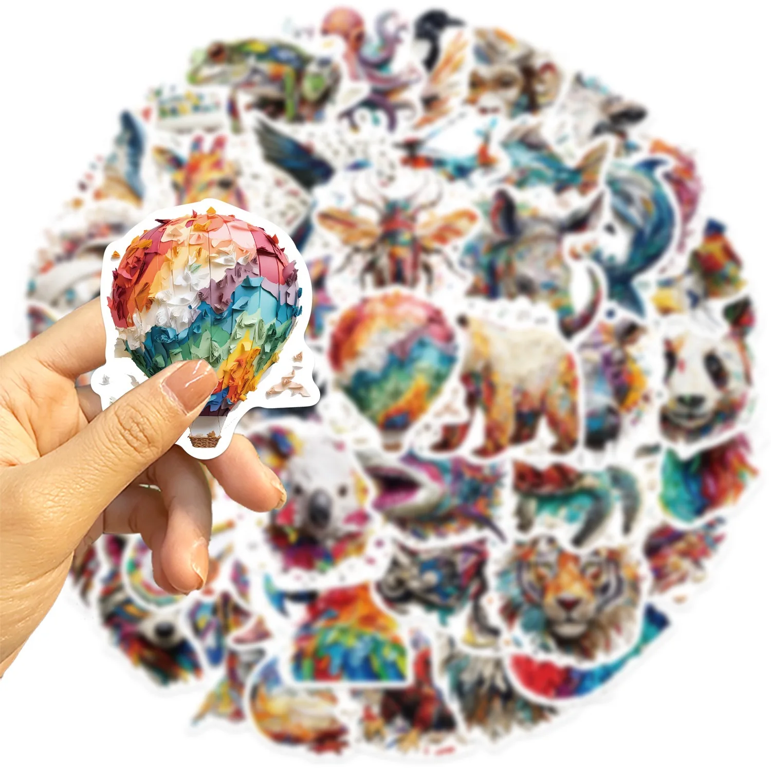 10/50PCS Color Psychedelic Animals Art Stickers Aesthetic Decals DIY Skateboard Luggage Phone Guitar Laptop Classic Toy Sticker