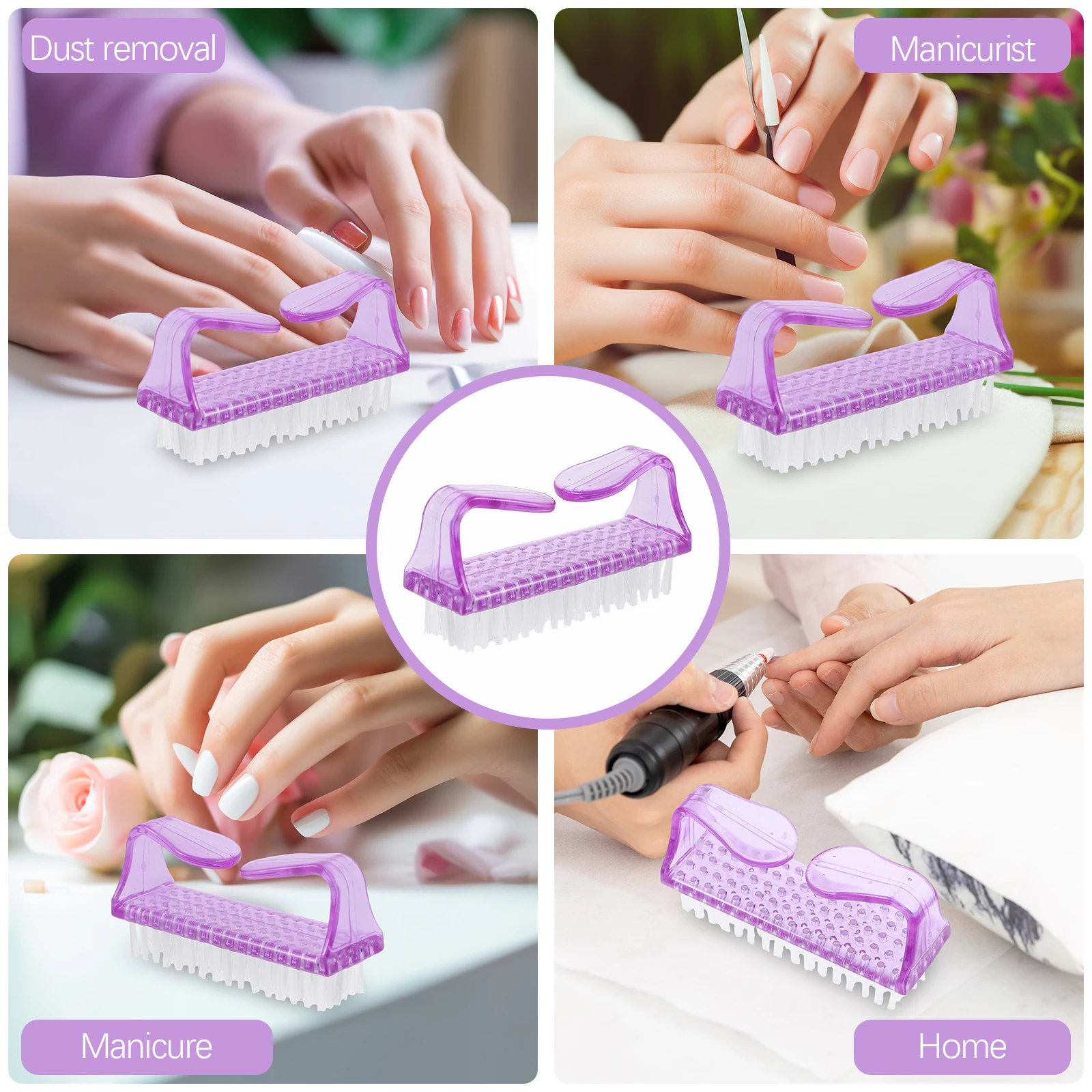 

1pc Plastic Nail for Cleaning Under Nails Fingernail Brush Hands Feet Durable Lightweight Portable Nail Art Tools Gift Idea