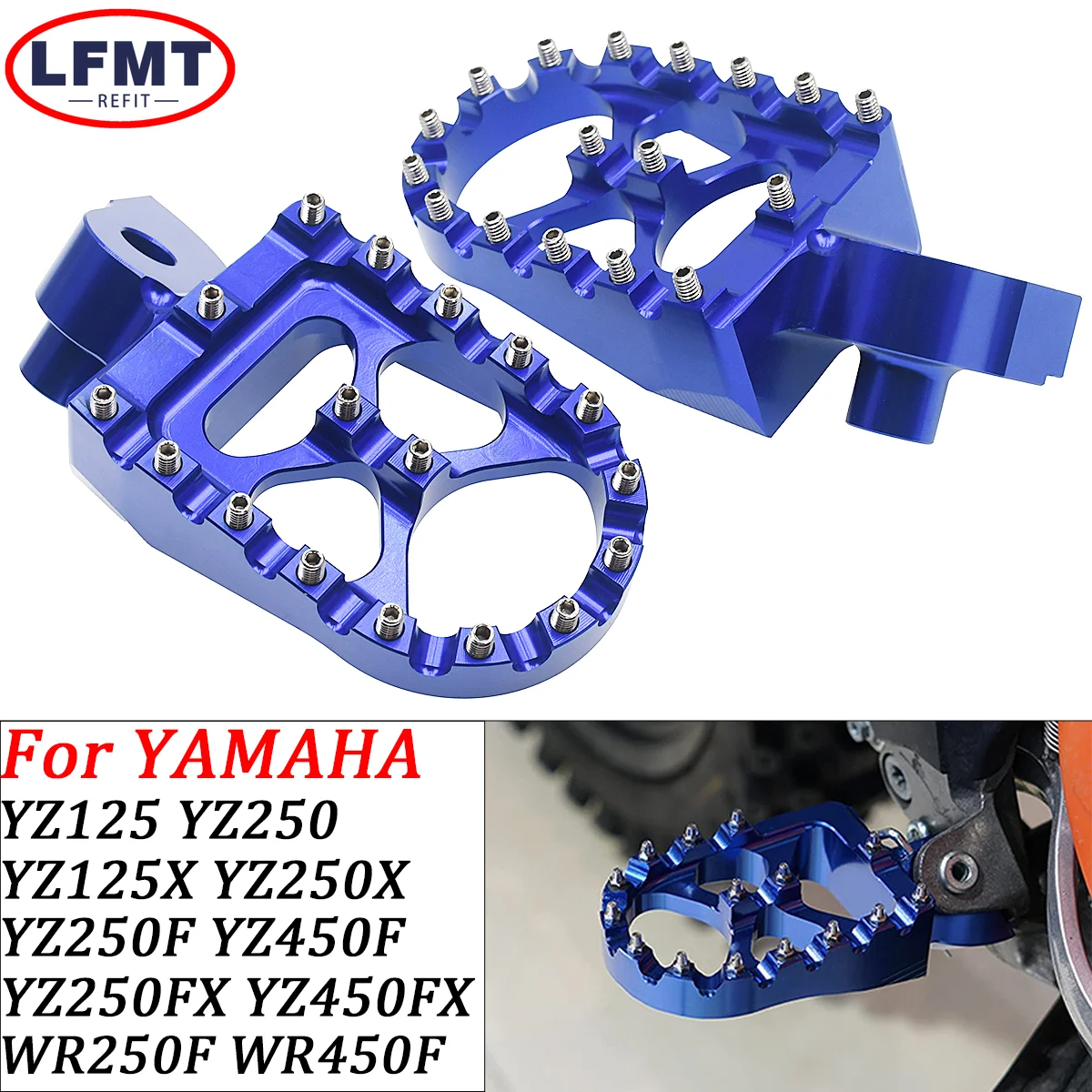 

Motorcycle CNC Foot Peg For YAMAHA YZ85 YZ125 YZ250 125X YZ250F YZ250FX 450FX YZF WRF 250 426 450 YZF250 WRF250 WR450F 2001-2023