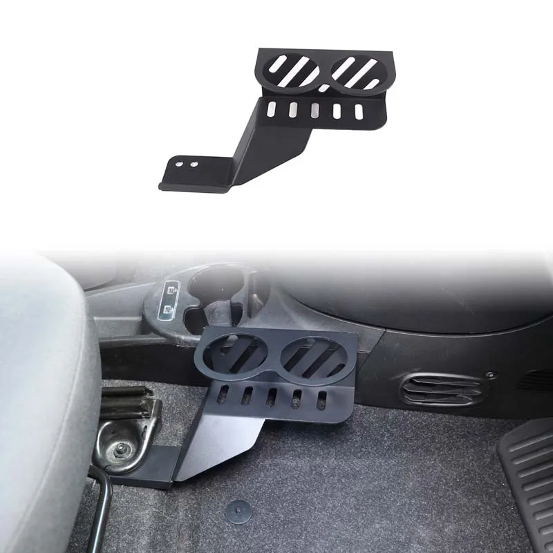 

1Pcs Aluminum alloy black For Fiat 500 2016+ car passenger seat expansion water cup holder car interior modification accessories