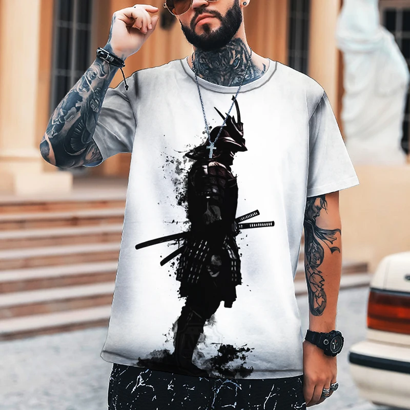 Japanese Samurai 3D Printed T-Shirts Men Women Fashion Hip Hop Oversized T Shirt Male Tees Tops Harajuku Streetwear Man Clothing