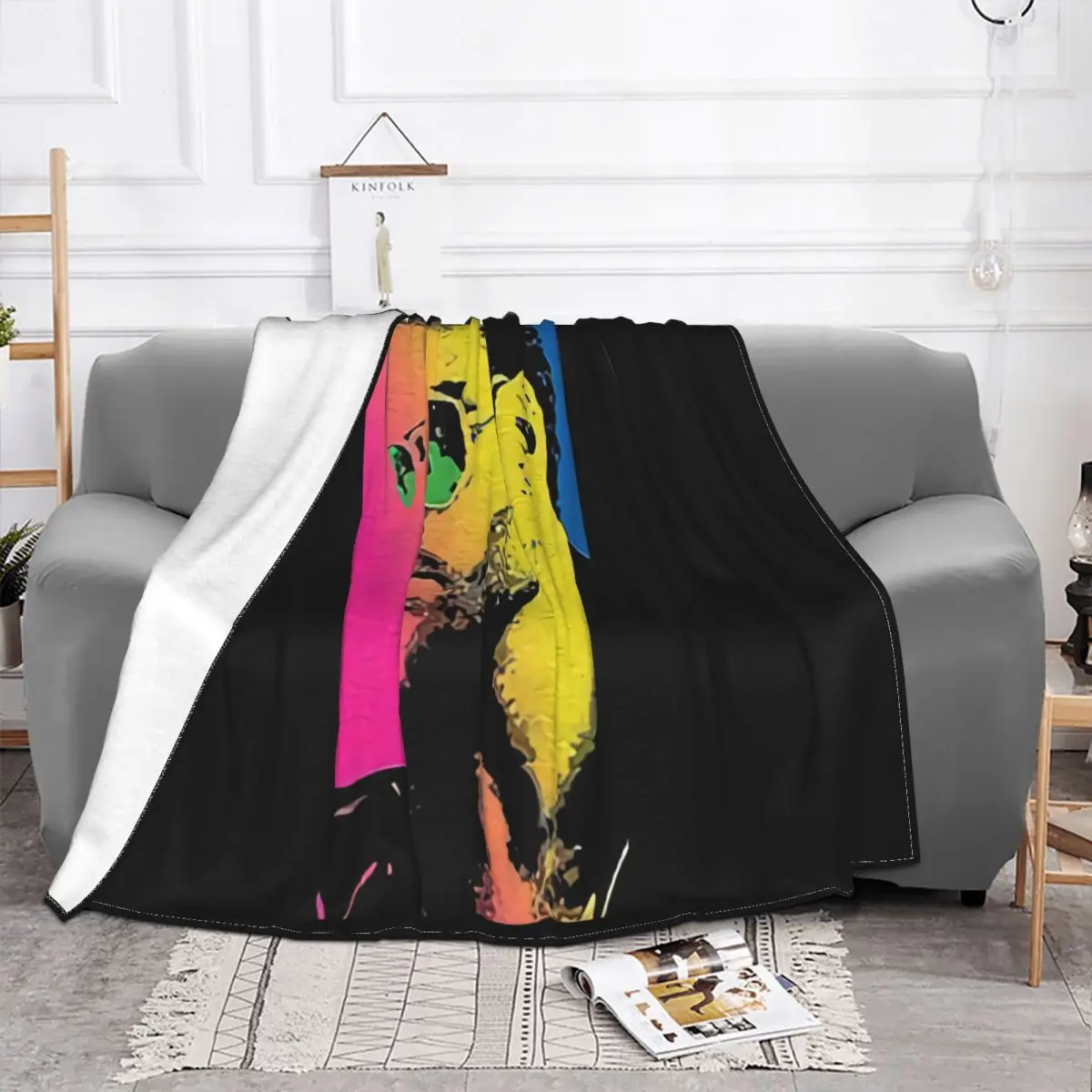 George Michael S Xxxxxl Pop Art Poster Music Star Wham Chinese Style Aesthetic Women Loose Throw Blanket