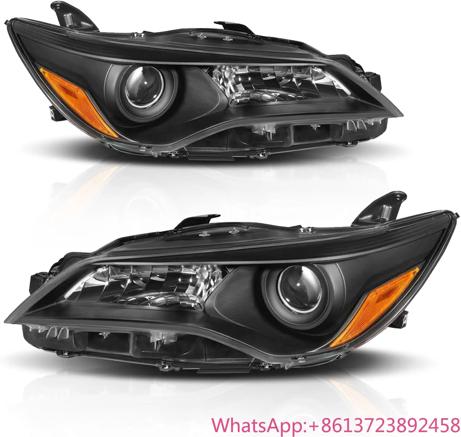 

for 2015 2016 2017 Camry Headlight Assembly for 2015 2016 2017 Toyota Camry Headlight Clear Lens Black Housing with Amber Reflec