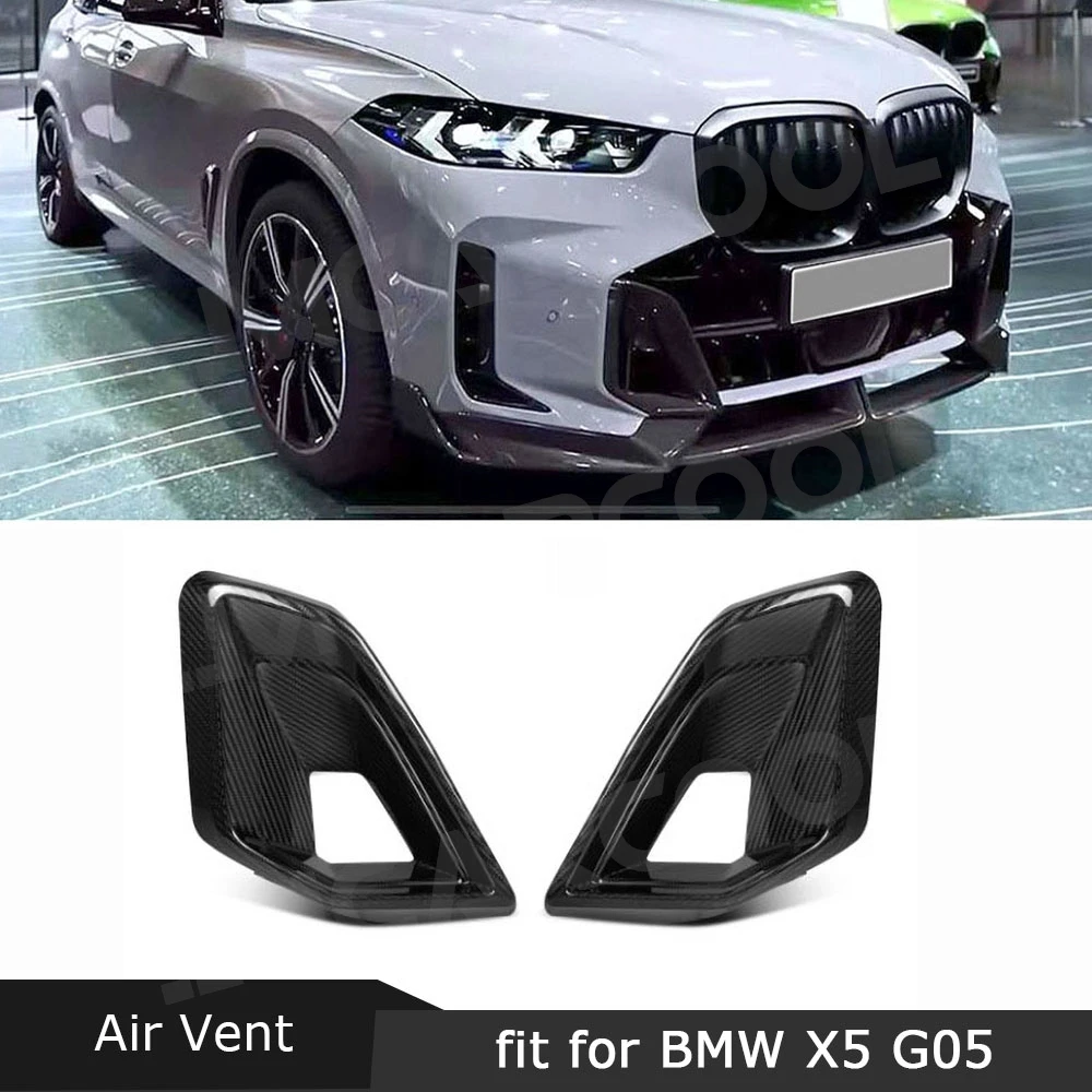 

JMCARCOOL Dry Carbon Fiber Front Bumper Air Intake Vent Trim Spoiler Foglamp Mesh for BMW X5 G05 G18 LCI M Sport 2023+