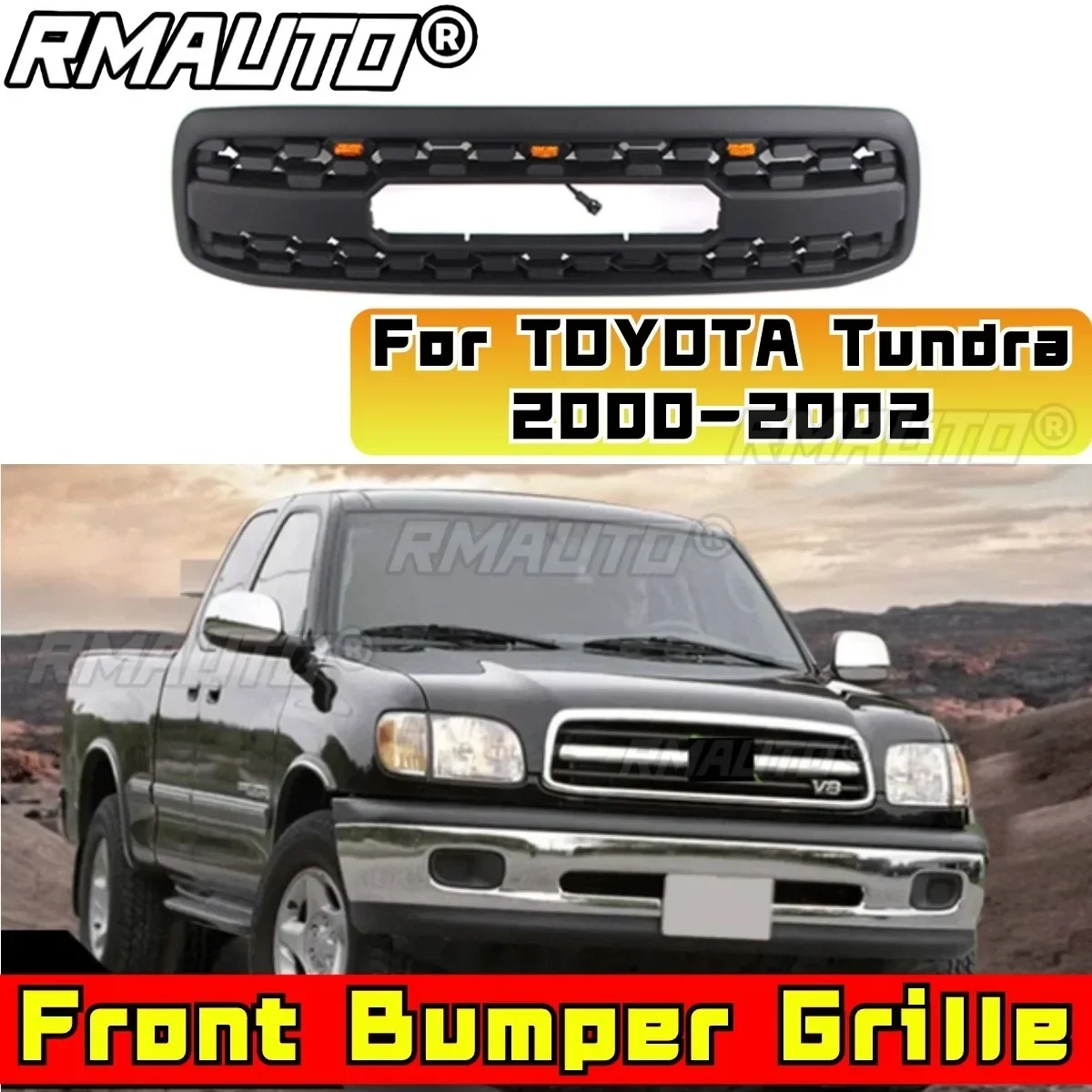 For TOYOTA Tundra Bumper Grill Racing Grills Car Front Grille Grillg Exterior Part For TOYOTA Tundra 2000-2002 Car Accessories