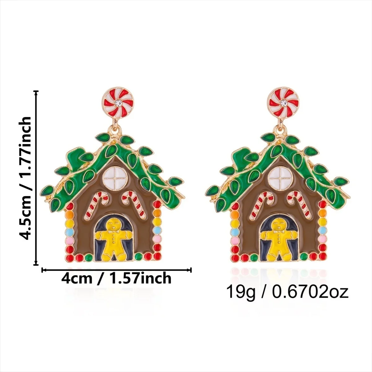 Bunte Strass-Weihnachtspullover-Geschenkbox-Ohrhänger für Damen, Weihnachts-Schneeflocken-, Schlittschuh-, Glühbirnen- und Haus-Ohrringe, Schmuck – Detail 37