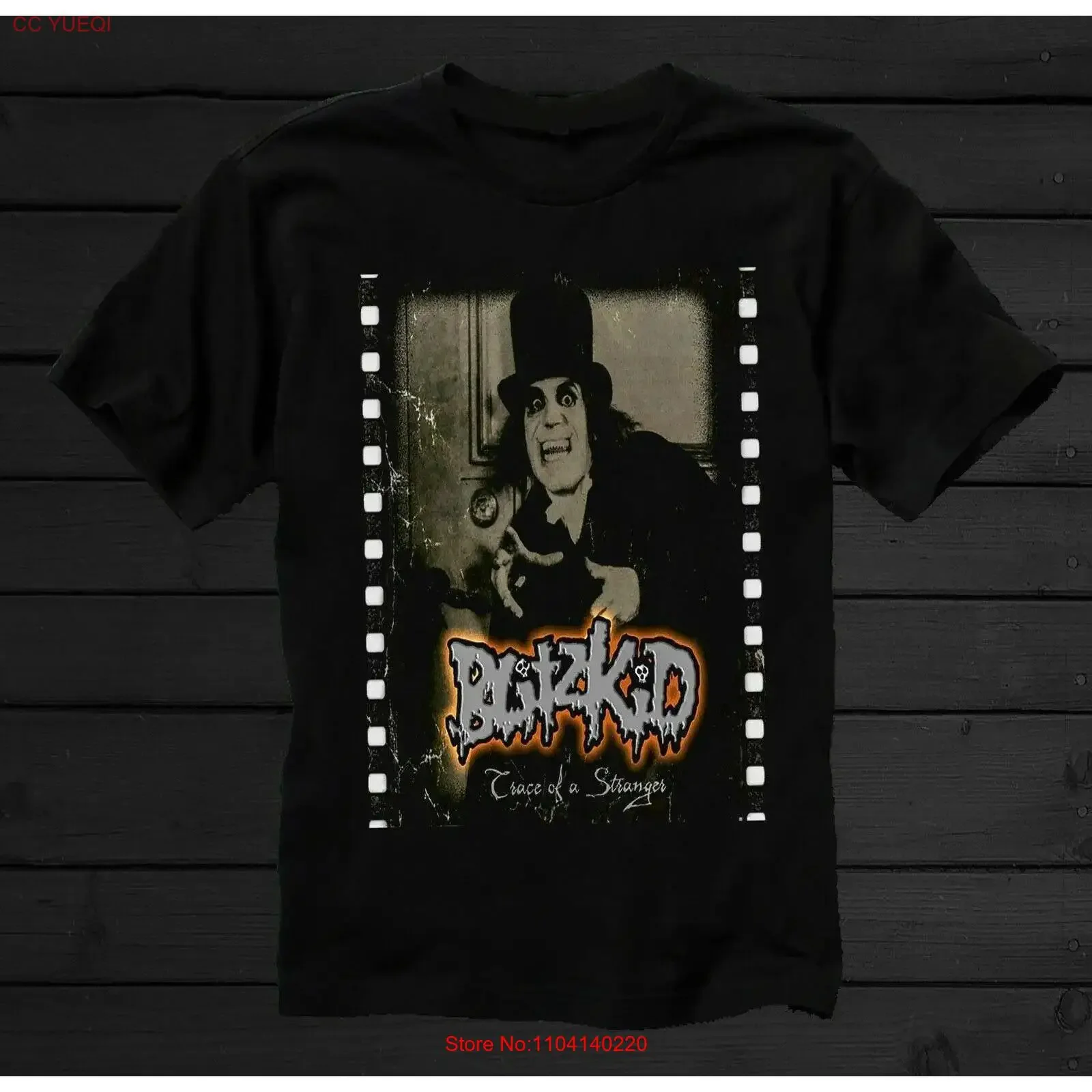 Camiseta Blitzkid Trace of a Stranger de algodón grueso, negra, todas las tallas, estilo vintage, ligeramente suave, versátil, unisex, con gráfico informal