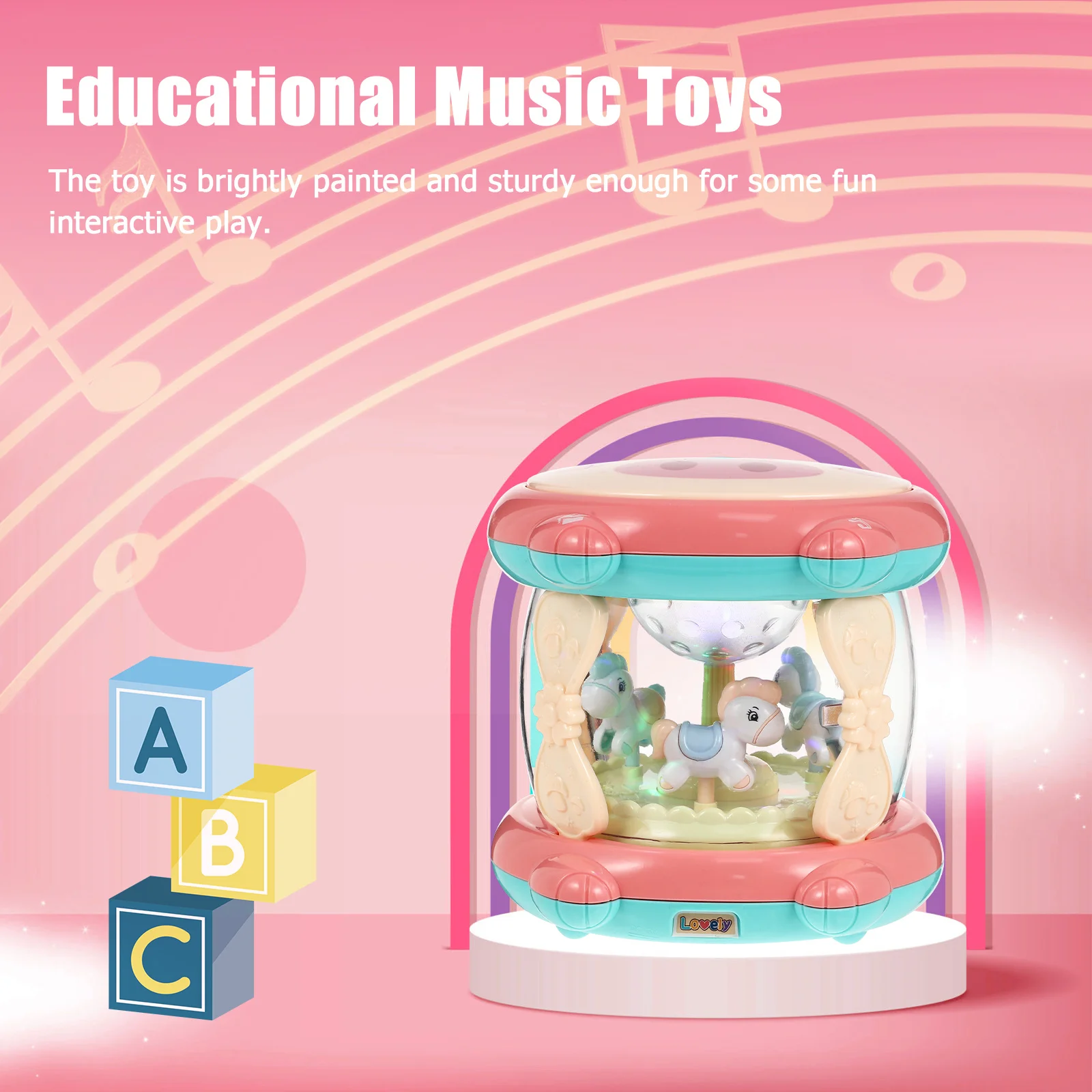 Machine à histoires à tambour Musical pour bébé, Rechargeable, Design de dessin animé, jeu d'apprentissage interactif éducatif précoce pour enfants