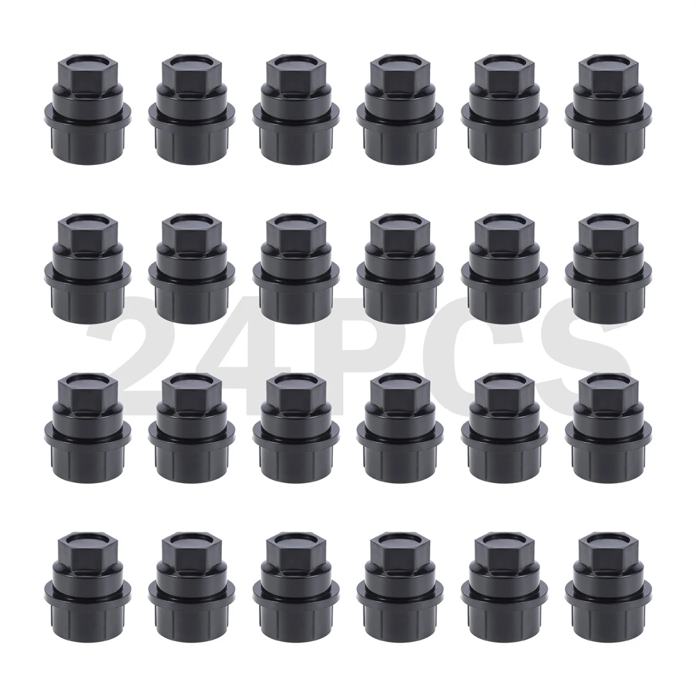 

24Pcs Black Wheel Lug Nut Cap Covers for GMC Chevrolet C1500 C2500 Tires Hub Bolts Studs 15646250