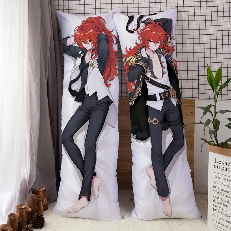 Anime Game Dakimakura Genshin Impact Diluc Hugging Body Pillow Cover Otaku Pillowcase Girlfriend Gift Waifu Pilowcase No filler