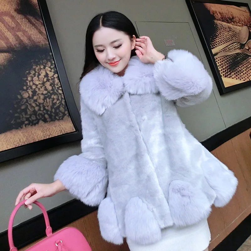 Spring New Fashion Luxury Imitation Arctic Fox Long Coat Popular Noble Faux Fur Coat