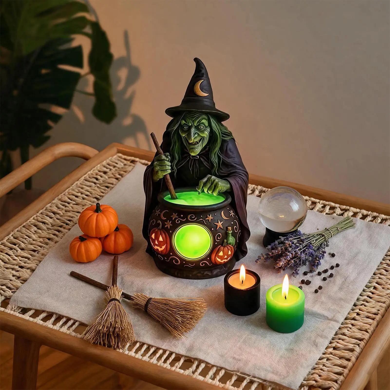 Halloween Witch Light Halloween Witch Cauldron Tabletop Decoration Decorative Table Lamps For Homeowners Renters Decorators Home