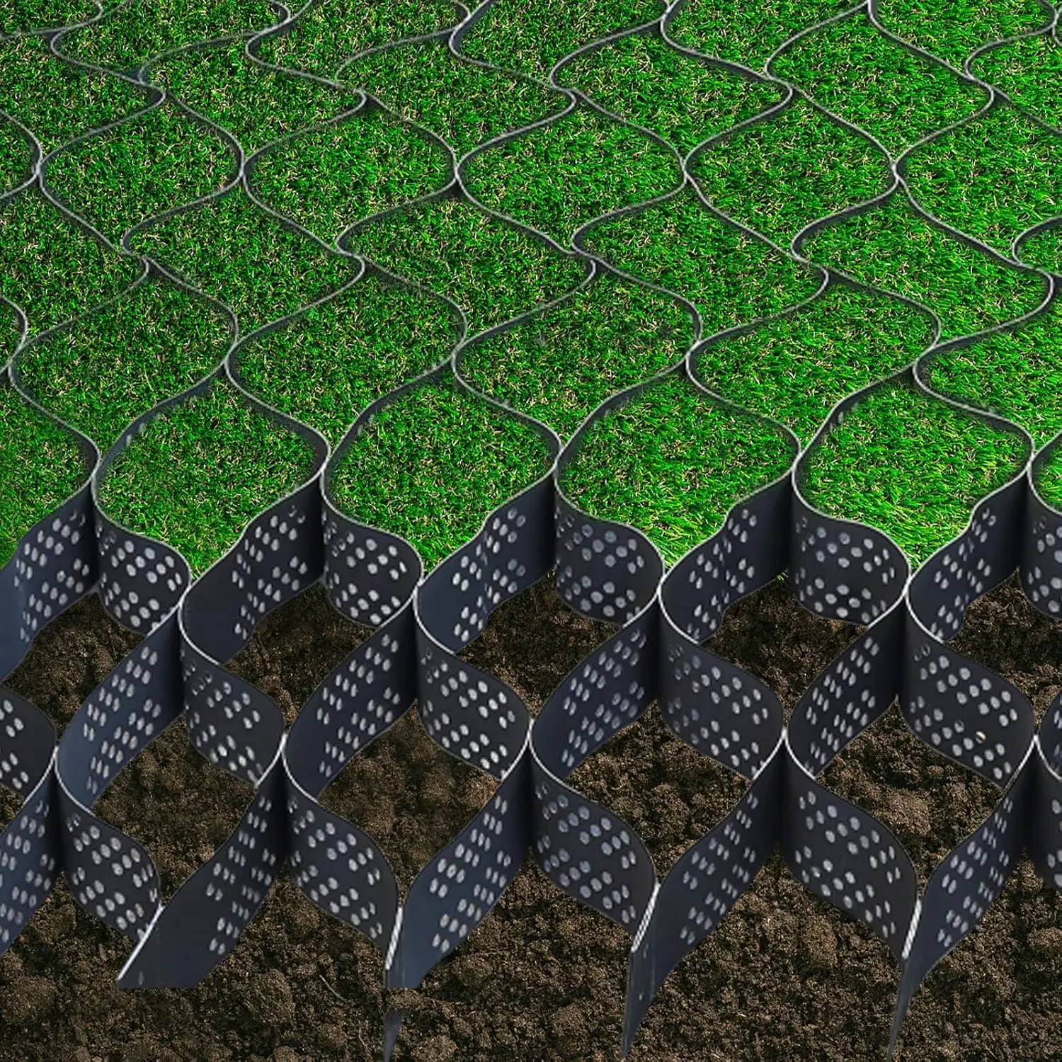 

НОВАЯ 4-дюймовая толстая полиэтиленовая сетка, прочность, складной дизайн, большая зона покрытия, для ландшафтного дизайна, парковок