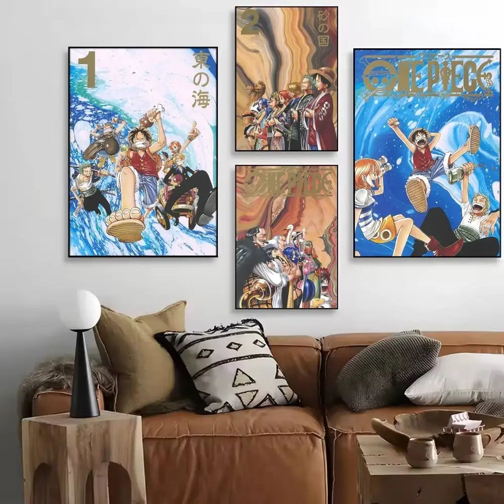 1PC Classic Retro Anime Manga One-P-Piece Posters HD Print Vintage Wall Art Decor for Home Study Room