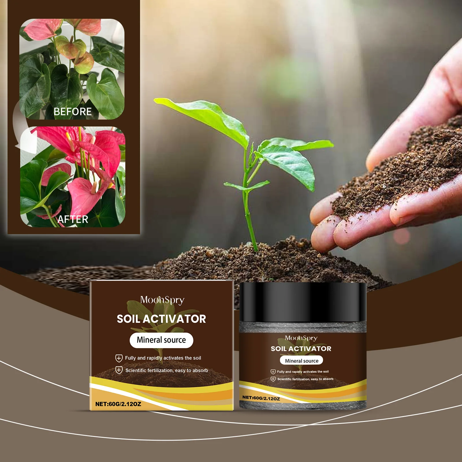 Soil Activator Fertilizer Powder Soil Loosening Agent Disease Resistance Garden Horticulture Potted Plants Nutrient Supplement