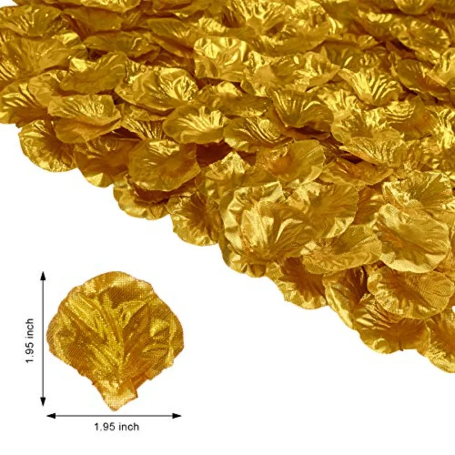 2000 шт. золотые искусственные шелковые лепестки роз для романтической ночи, свадьбы, годовщины, цветочные украшения