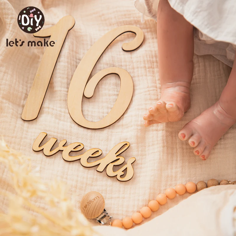 

20pcs Baby Monthly Milestone Cards Wooden Numbers Newborn Birth Growth Souvenirs Card Reversible Photo Props Sets Accessories