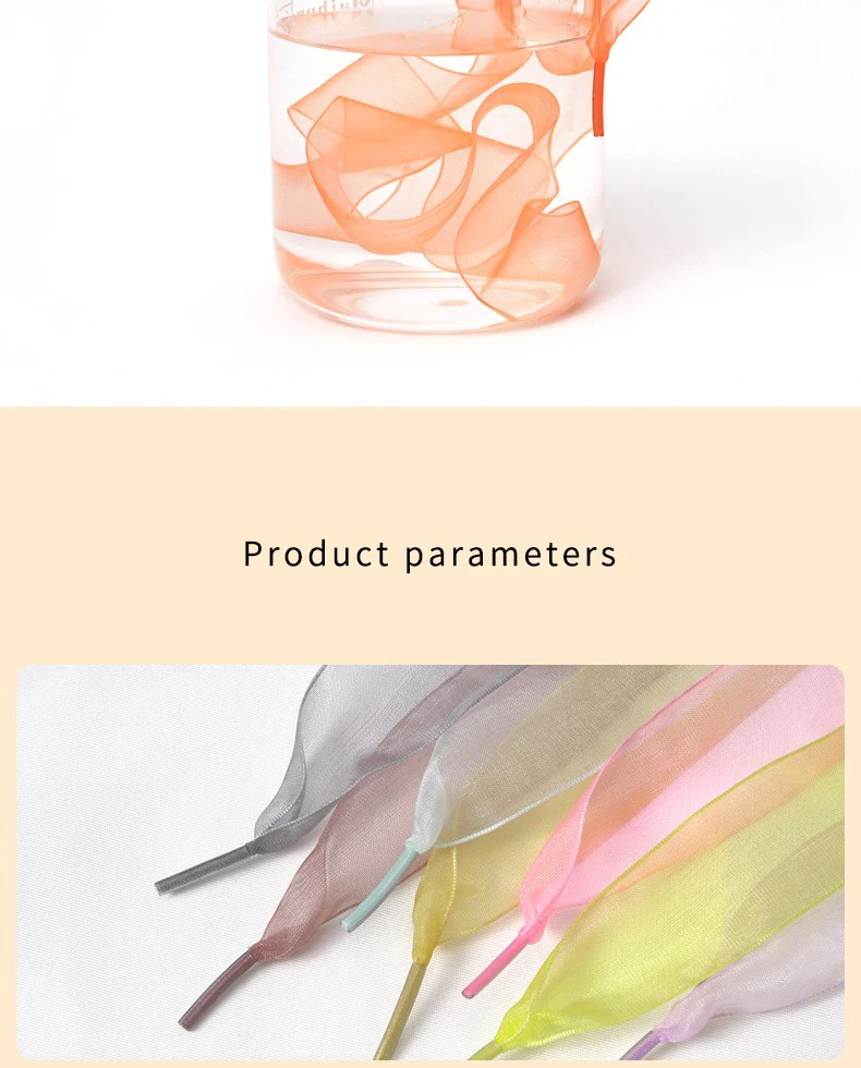 2,5 cm breites Tüllband, flache Schuhbänder aus Seide, passend für Sneaker, Ballettschuhe, Chiffon-Garn-Schuhbänder, Schuhzubehör – Detail 8