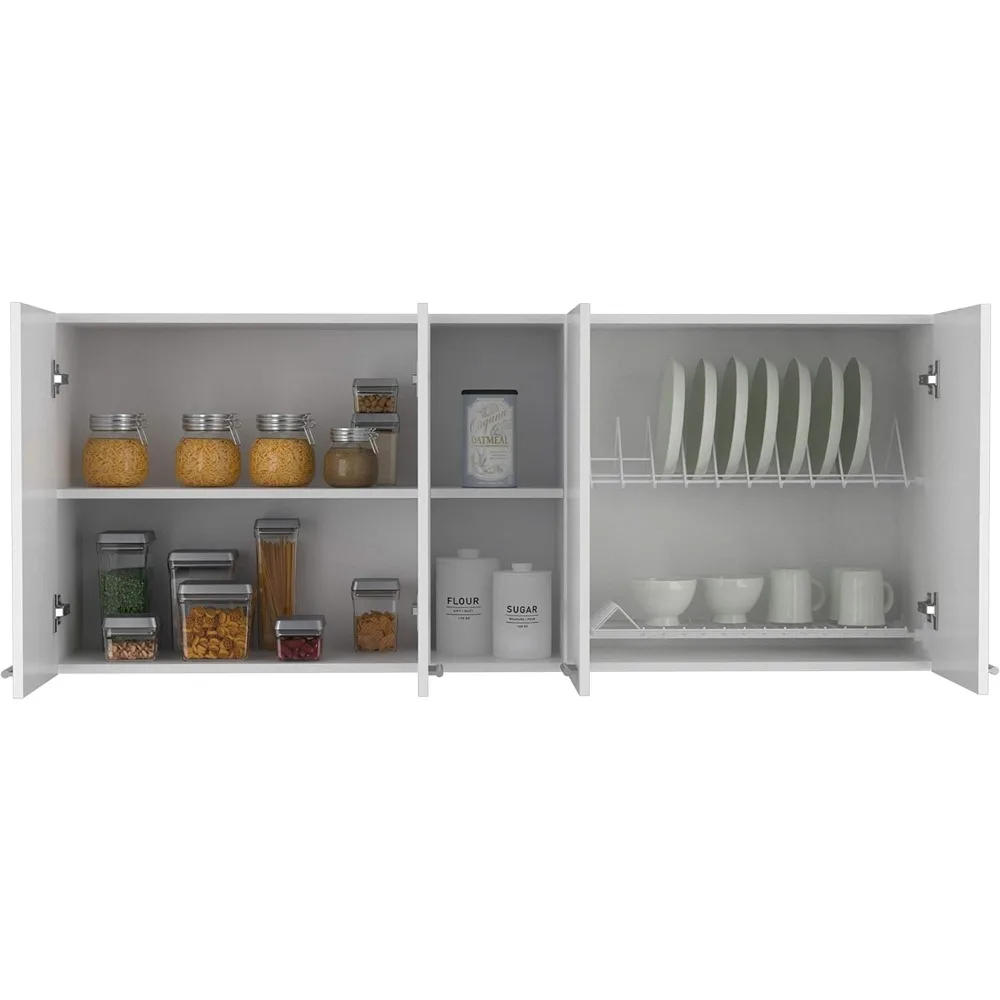 

Winslow 59" Wall Cabinet, with 4-Doors, Two Interior and Two Open Shelves