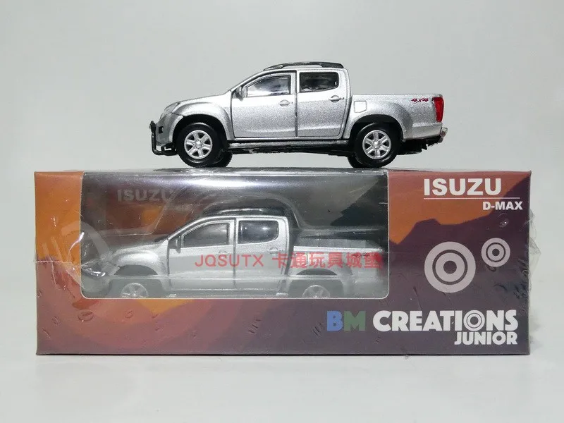 BM 1:64  ISUZU Pickup ISuzu D-MAX toy model car finished alloy open door silver