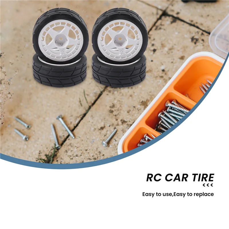 

A30F-4PCS 12Mm Hex 65Mm Rubber Tire Wheel Tyres For Tamiya XV-01 TT-01 TT-02 LC Racing PTG-2 HPI WR8 HSP 1/10 RC Car