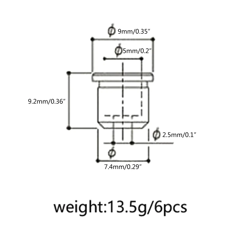 6 Pcs Guitar Ferrules Guitar String Caps Mounting Buckle Through Body Ferrules Electric Guitar Replacement Parts 69HD