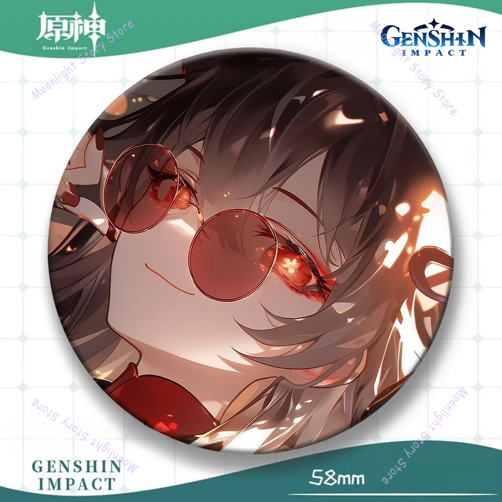 Genshin Impact Game Merchandise Badge Hanger Funina Skirmisher Zhongli Xiao Hu Tao Beeldjes Rugzak Broche Decoratie voor Fan