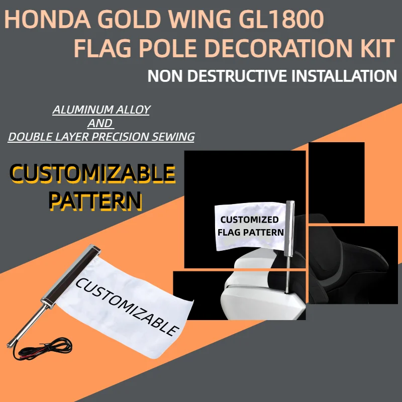 

Flagpole decoration kit for models of cruise vehicles, For Honda for Harley Davidson for BMW motorcycle LED flagpole set-PANICAL