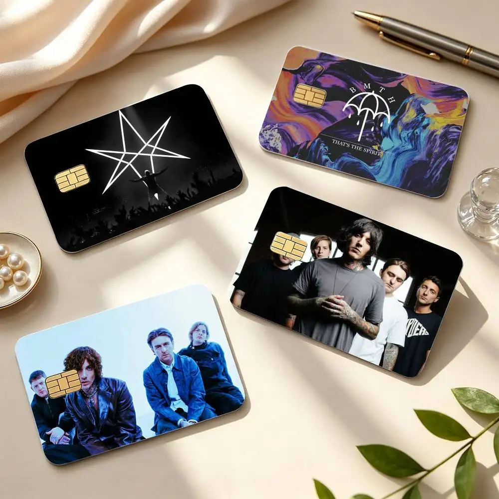 B-Bring Me The Horizon BMTH  HD Waterproof Credit Card Stickers Silicone Decals For Chip Game Cards Gift