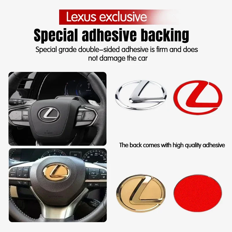 64mm 77mm electroplated high-end process metal steering wheel logo Stickers for LEXUS RX300 RX330 RX350 IS250 LX570 is200 NX RX