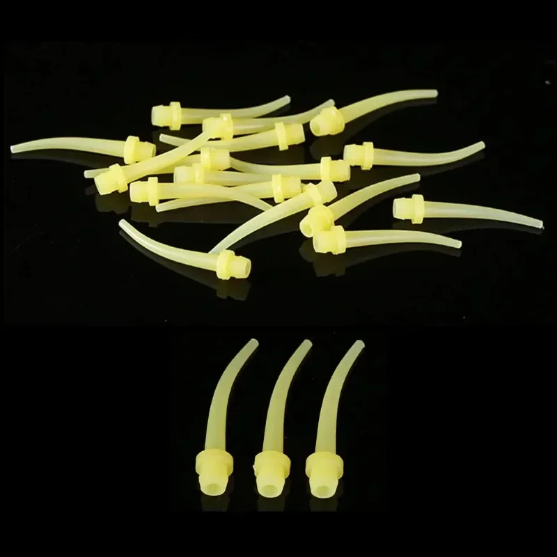 50Pcs Dental Impression Material Mixing Gun Tips Dentistry Dispenser Conveying Nozzle Temporary Intraoral Silicone Rubber Tube