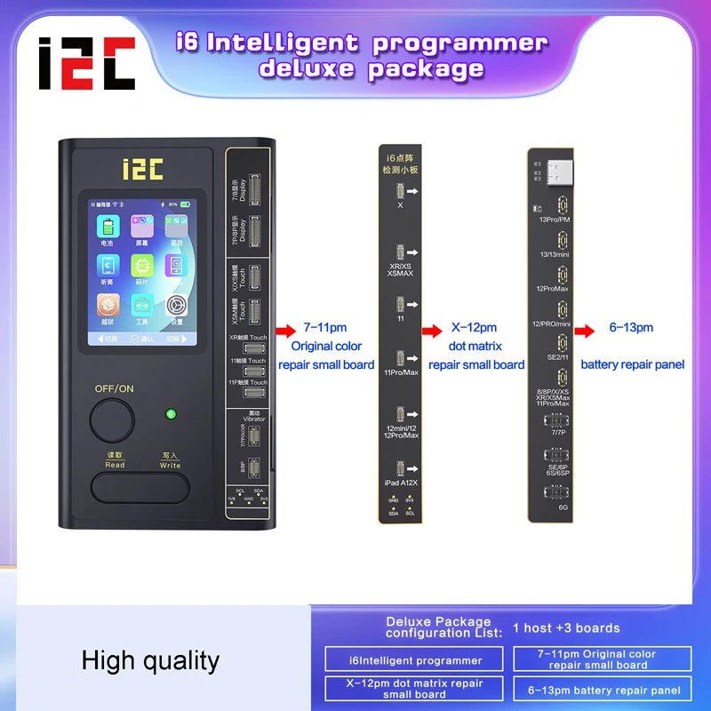 I2C I6 مبرمج الشاشة الأصلية اللون الأصلي وظيفة إصلاح القراءة والكتابة الوجه معرف بطارية إصلاح البيانات ل Phone7-13PM